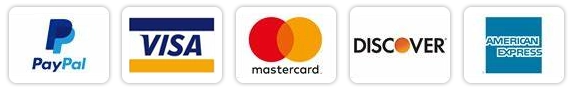 Secure payment methods like PayPal, Visa, Mastercard